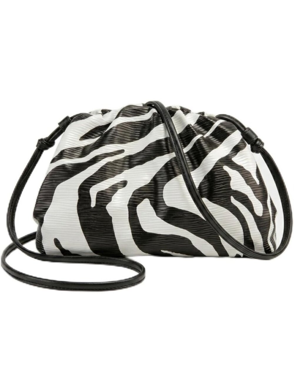 Zebra Print Ruched Clutch Bag | Soft PU Leather Evening Crossbody Purse for